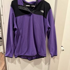 The North Face Women's Black and Purple Fleece Jacket